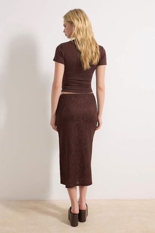 Falda midi - Marrón oscuro