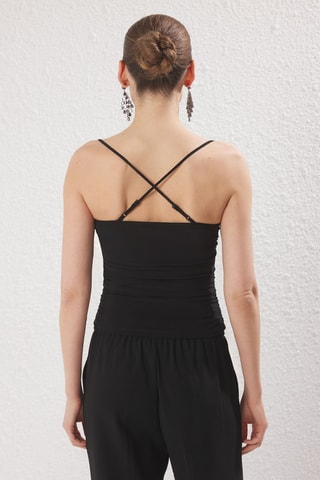 Top drapeado - Negro