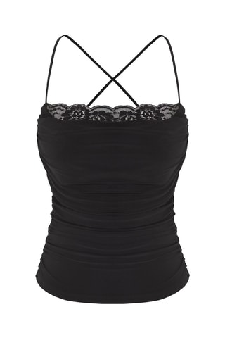Top drapeado - Negro