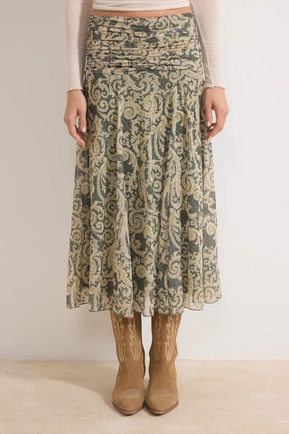 Falda midi - Caqui