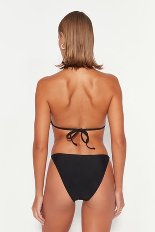 Braga de bikini de talle alto - Negro