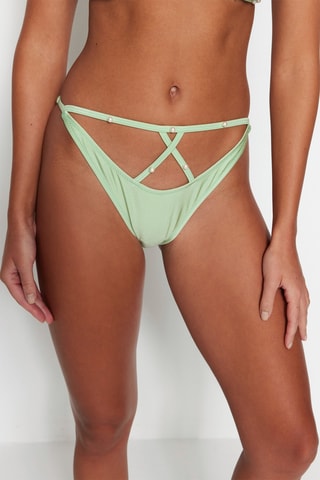 Braga de bikini de talle alto - Verde agua