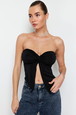 Top bustier - Negro