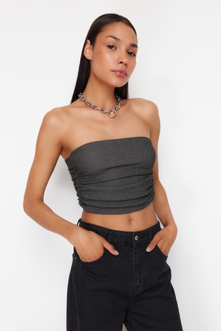 Crop top bustier - Antracita