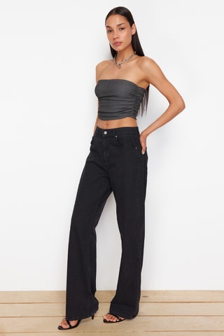 Crop top bustier - Antracita