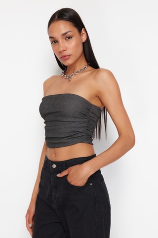 Crop top bustier - Antracita