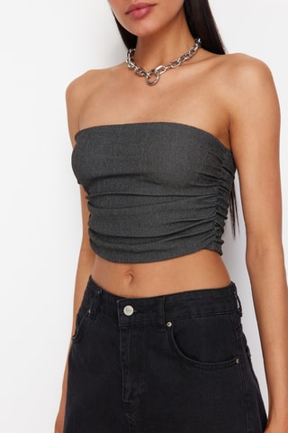 Crop top bustier - Antracita