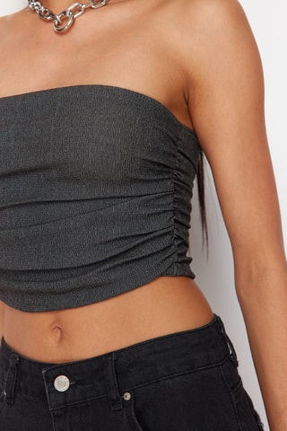 Crop top bustier - Antracita