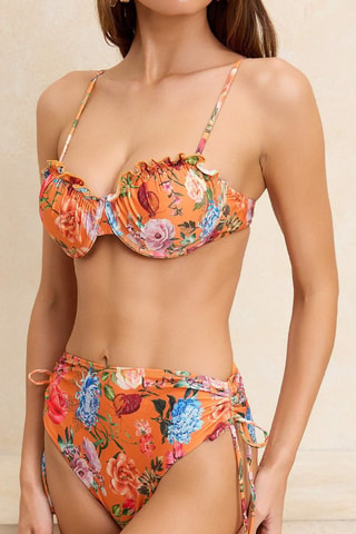 Bikini de talle alto - Naranja y burdeos