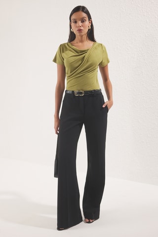 Top drapé - Vert olive