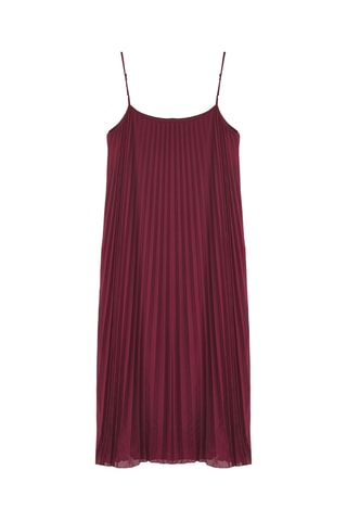 Vestido plisado - Burdeos