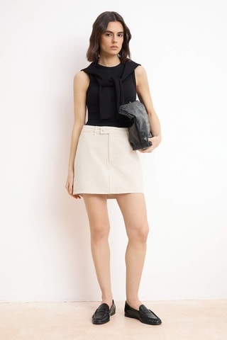 Minifalda vaquera - Beige