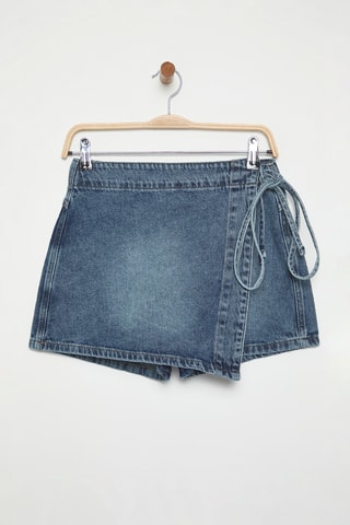 Falda pantalón vaquero - Azul marino