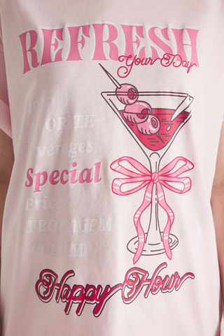 Camiseta oversize - Rosa
