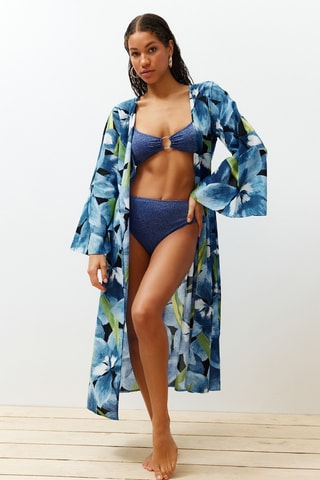 Kimono de playa - Azul cobalto