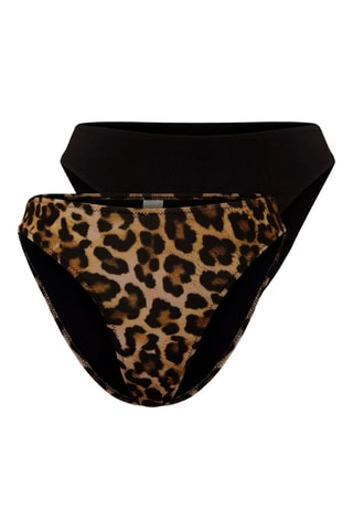 2 bragas de bikini - Negro y beige