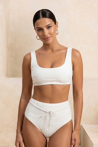 Braga de bikini de talle alto - Crudo