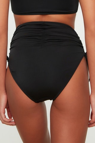 Braga de bikini de talle alto - Negro
