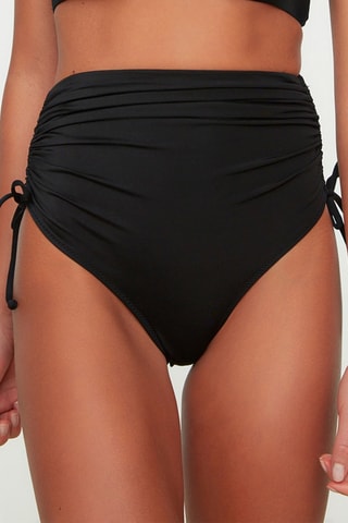 Braga de bikini de talle alto - Negro