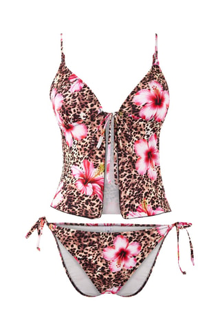 Tankini - Marrón y beige