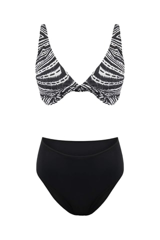 Bikini de talle alto - Negro y blanco