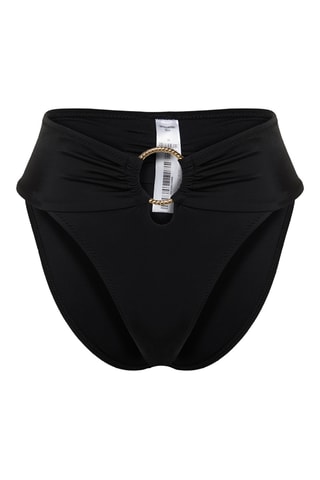 Braga de bikini de talle alto - Negro