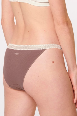 2 tangas GO Ribbed H - Castanho e cru