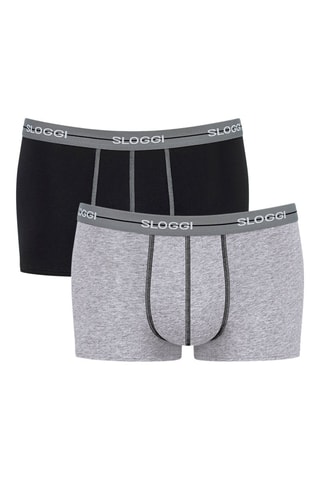 2 boxers Start - Cinzento mesclado e preto - Preto e cinzento
