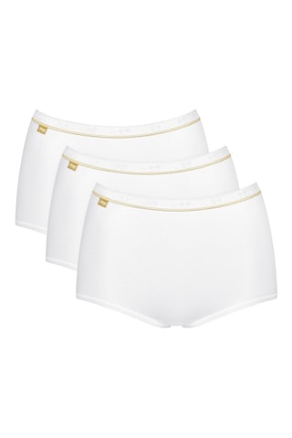 3 Cuecas cintura subida Basic Gold - Branco