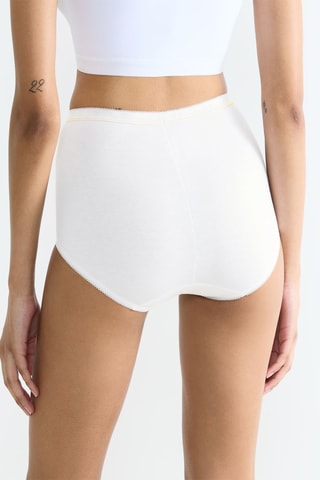 3 Cuecas cintura subida Basic Gold - Branco