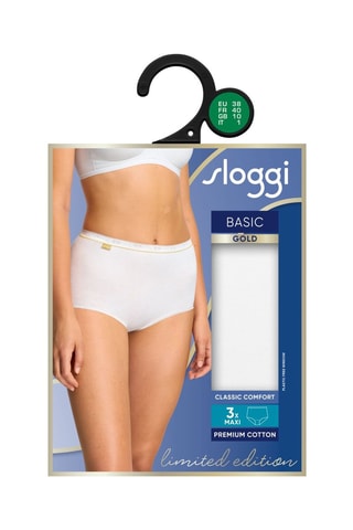 3 Cuecas cintura subida Basic Gold - Branco