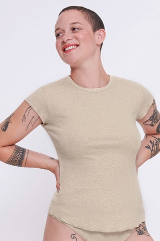 T-shirt GO Ribbed - Bege - Bege