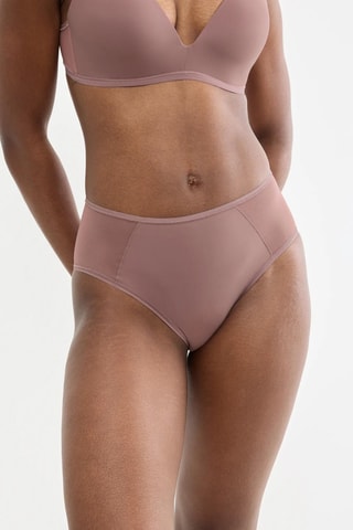 Tanga de cintura subida Soft Adapt P - Castanho