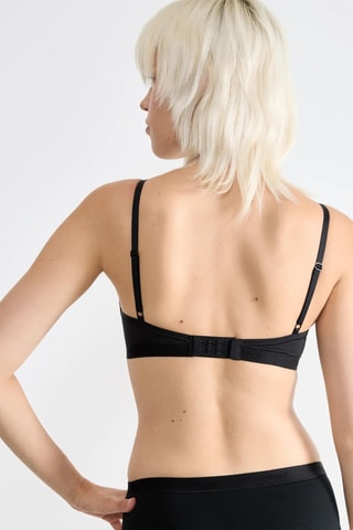 Soutien push-up em algodão biológico Go Casual - Preto