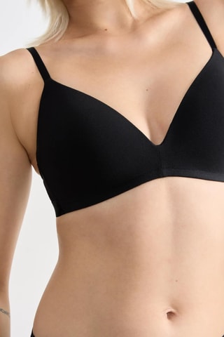 Soutien push-up em algodão biológico Go Casual - Preto
