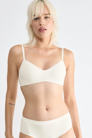 Soutien push-up em algodão biológico Go Casual - Branco