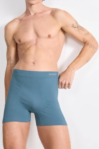 2 boxers compridos em algodão biológico GO Smooth - Azul