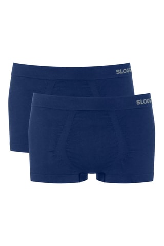 2 boxers em algodão biológico GO Smooth - Azul-marinho