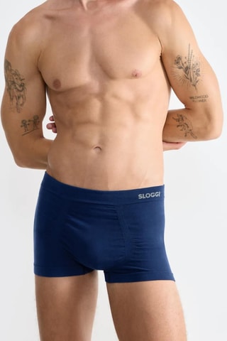 2 boxers em algodão biológico GO Smooth - Azul-marinho