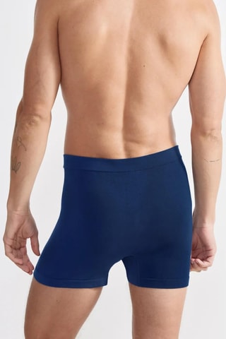2 boxers compridos em algodão biológico GO Smooth - Azul-marinho