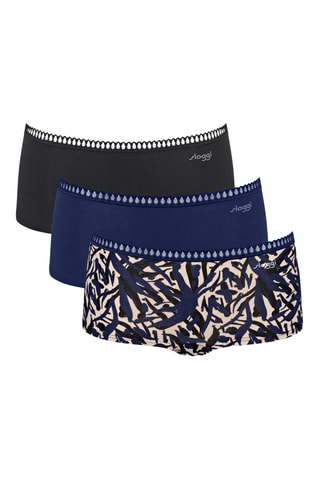 3 shorties GO Crush - Preto e azul-marinho