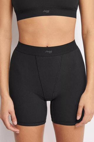 Panties de algodão biológico de cintura subida Ever Ease - Preto
