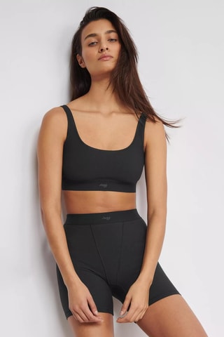 Panties de algodão biológico de cintura subida Ever Ease - Preto