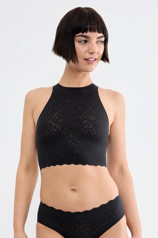 Crop top em renda Zero Feel - Preto