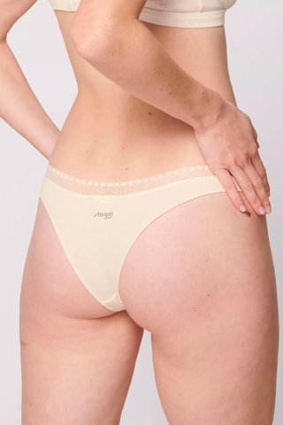 2 tangas Go Ribbed - Cru e castanho