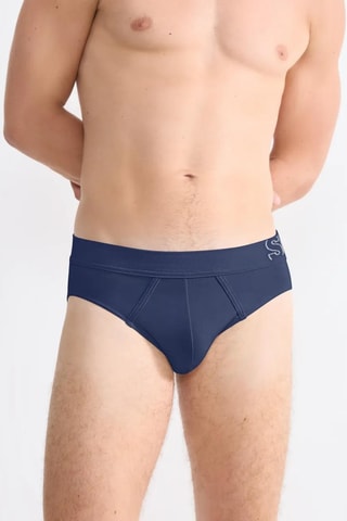 Cueca em algodão biológico - Azul-noite