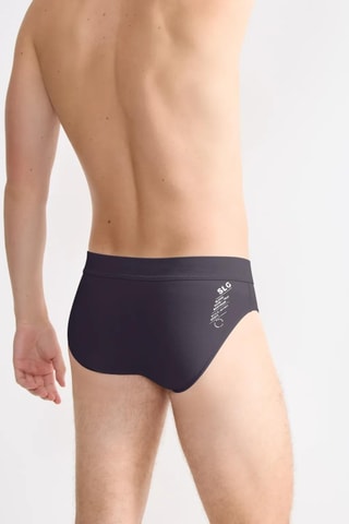Cueca em algodão biológico - Cinzento-escuro