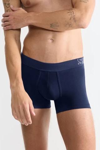 Boxers em algodão biológico - Azul-marinho