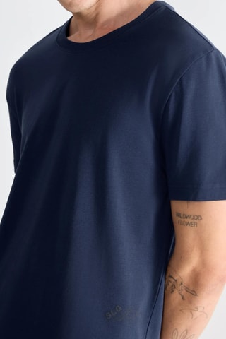 T-shirt regular em algodão biológico - Azul-marinho