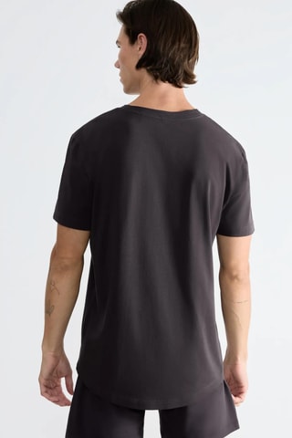 T-shirt regular em algodão biológico - Preto